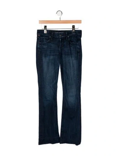 Pre-owned Citizen Of Humanity Mid-rise Flared Jeans In Blue
