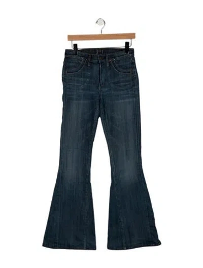 Pre-owned Citizen Of Humanity Mid-rise Flared Jeans In Blue