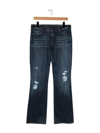 Pre-owned Citizen Of Humanity Mid-rise Flared Jeans In Blue