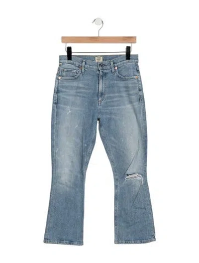 Pre-owned Citizen Of Humanity Mid-rise Flared Jeans In Blue