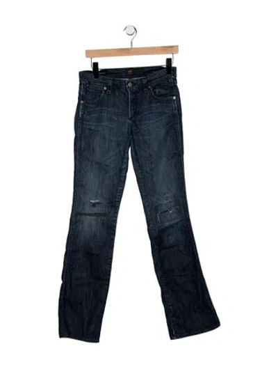 Pre-owned Citizen Of Humanity Mid-rise Flared Jeans In Blue