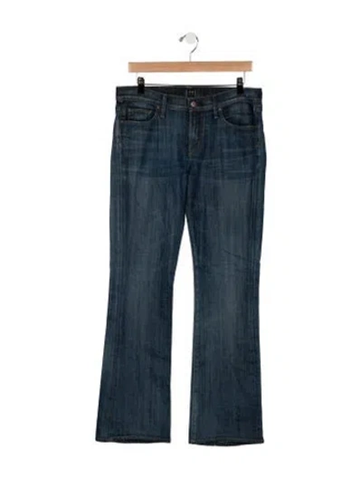 Pre-owned Citizen Of Humanity Mid-rise Flared Jeans In Blue