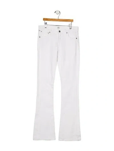 Pre-owned Citizen Of Humanity Mid-rise Flared Jeans In White