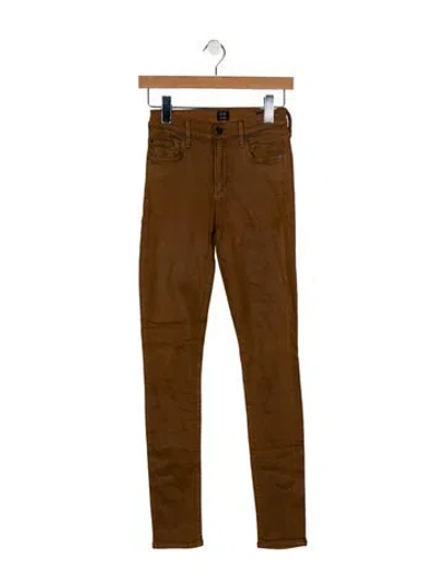 Pre-owned Citizen Of Humanity Mid-rise Skinny Leg Jeans In Brown