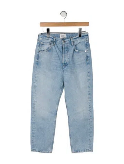 Pre-owned Citizen Of Humanity Mid-rise Straight Leg Jeans In Blue