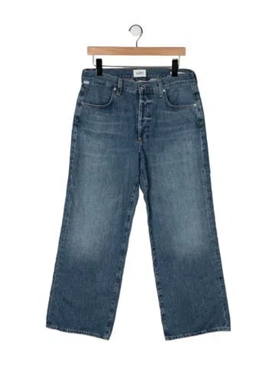 Pre-owned Citizen Of Humanity Mid-rise Wide Leg Jeans In Blue