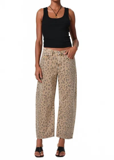 Citizen Of Humanity Miro Animal Print Barrel Leg Jeans In Natural Cheetah In Multi