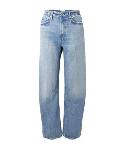 Citizen Of Humanity Miro Long Mid-rise Barrel-leg Jeans In Blue