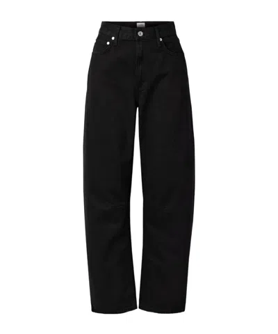 Citizen Of Humanity Miro Long Mid-rise Barrel-leg Jeans In Black