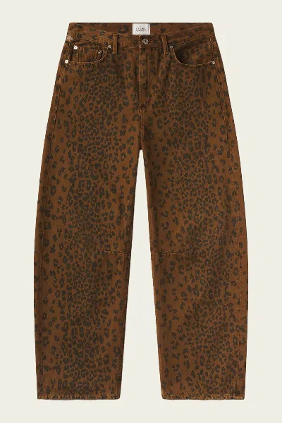 CITIZEN OF HUMANITY MIRO LONG RELAXED JEAN IN SEPIA CHEETAH