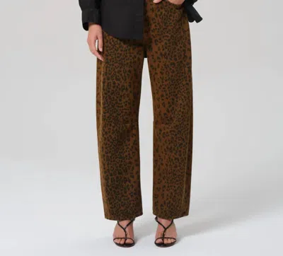 Citizen Of Humanity Miro Long Relaxed Jeans In Sepia Cheetah In Brown