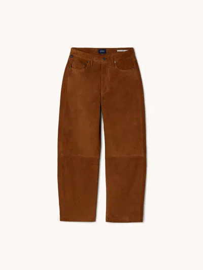 Citizen Of Humanity Miro Relaxed Suede Pant Toasted Caramel 26 In Multi