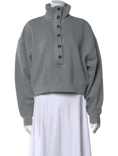 Pre-owned Citizen Of Humanity Mock Neck Long Sleeve Sweatshirt In Gray