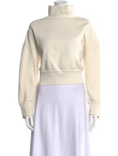 Pre-owned Citizen Of Humanity Mock Neck Long Sleeve Sweatshirt In Neutrals