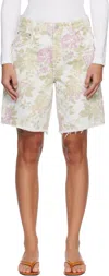 Citizen Of Humanity Citizens Of Humanity Ayla High Waist Raw Hem Cutoff Denim Bermuda Shorts In Multi