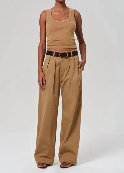 Citizen Of Humanity Petra Pleated Trouser In Nano In Brown
