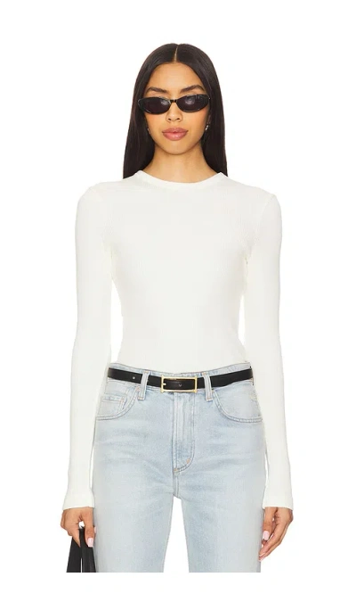 Citizen Of Humanity Pilar Waffle Crewneck In White