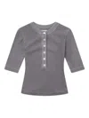 Citizen Of Humanity Ribbed Button-up Top In Gray