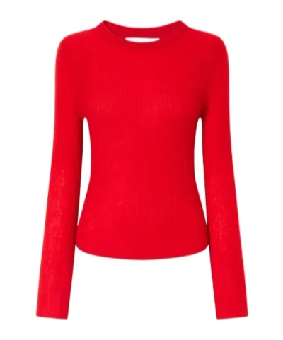 Citizen Of Humanity Ribbed Crewneck Longsleeve Sweater In Red