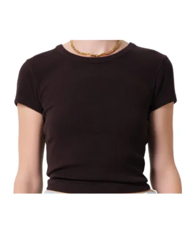Citizen Of Humanity Ribbed Knit T-shirt In Brown