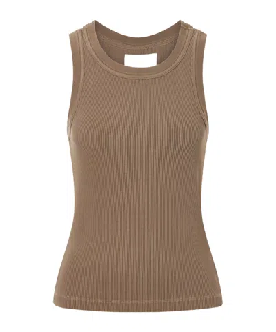 Citizen Of Humanity Isabel Ribbed Jersey Tank In Brown