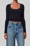 Citizen Of Humanity Rumi Scoop Neck Top In Navy In Blue