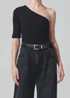 Citizen Of Humanity Savannah One Shoulder Top In Black In Black