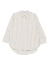Citizen Of Humanity Shay Striped Pocket Shirt In Neutral