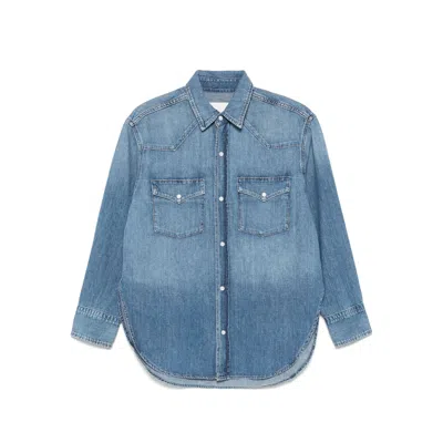 Citizen Of Humanity Citizens Of Humanity Kayla Western Denim Snap-up Shirt In Douro