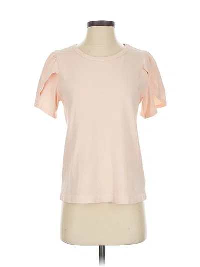 Pre-owned Citizen Of Humanity Short Sleeve Top Pink Keyhole Neckline Tops