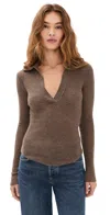 Citizen Of Humanity Simone Ribbed Wool And Cashmere-blend Polo Sweater In Brown