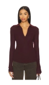Citizen Of Humanity Simone Polo Sweater In Burgundy