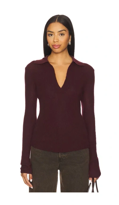 Citizen Of Humanity Simone Polo Sweater In Burgundy