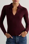 Citizen Of Humanity Citizens Of Humanity Simone Wool Cashmere Polo Sweater In Burgundy