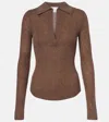Citizen Of Humanity Citizens Of Humanity Simone Wool And Cashmere-blend Polo Top In Brown