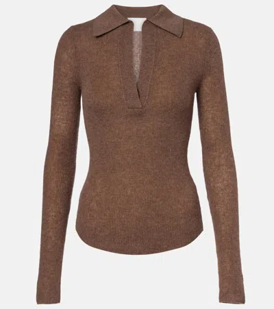 Citizen Of Humanity Simone Wool And Cashmere Polo Sweater In Brown