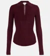 Citizen Of Humanity Citizens Of Humanity Simone Wool Cashmere Polo Sweater In Burgundy
