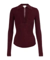 Citizen Of Humanity Citizens Of Humanity Simone Wool Cashmere Polo Sweater In Burgundy