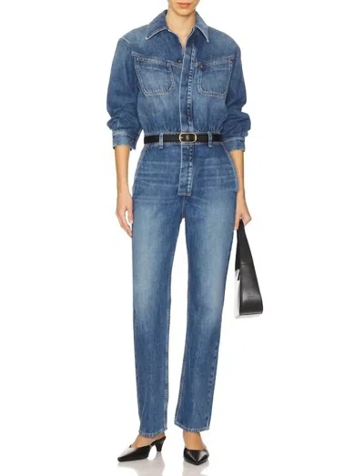 CITIZEN OF HUMANITY SOLENE POLISHED JUMPSUIT IN PHANTOM