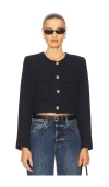 Citizen Of Humanity Citizens Of Humanity Sophia Crop Wool Jacket In Blue