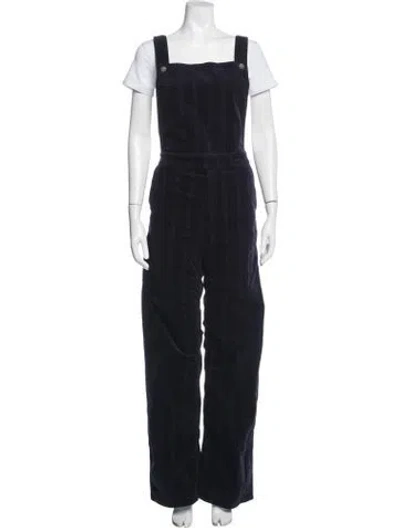 Pre-owned Citizen Of Humanity Square Neckline Overalls In Black/blue