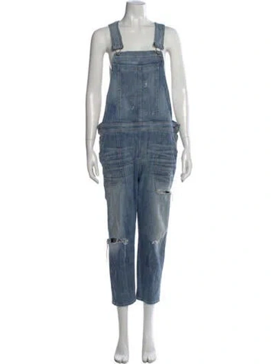 Pre-owned Citizen Of Humanity Square Neckline Overalls In Blue