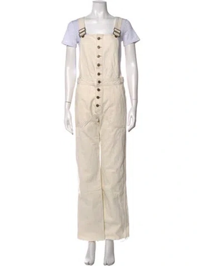 Pre-owned Citizen Of Humanity Square Neckline Overalls In Neutrals