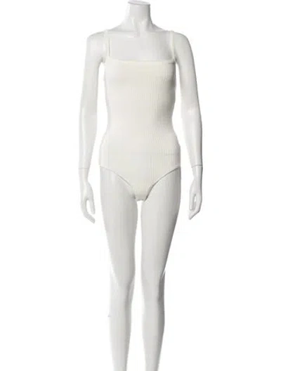 Pre-owned Citizen Of Humanity Square Neckline Sleeveless Bodysuit W/ Tags In White