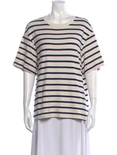 Pre-owned Citizen Of Humanity Striped Crew Neck T-shirt In Neutral