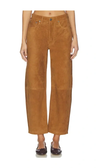 Citizen Of Humanity Suede Miro Relaxed Pant In Brown