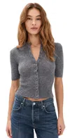 Citizen Of Humanity Tabitha Ribbed Wool And Cashmere-blend Cardigan In Gray