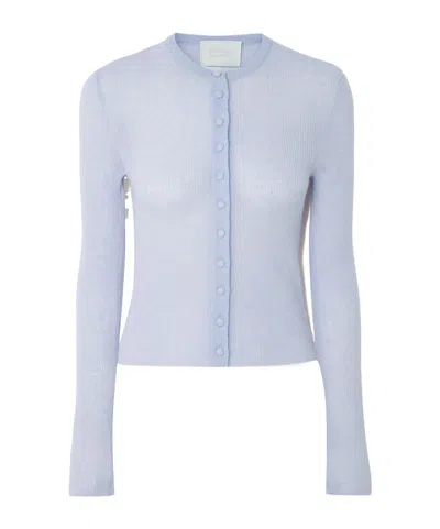 Citizen Of Humanity Tabitha Cropped Ribbed Wool And Cashmere-blend Cardigan In Blue