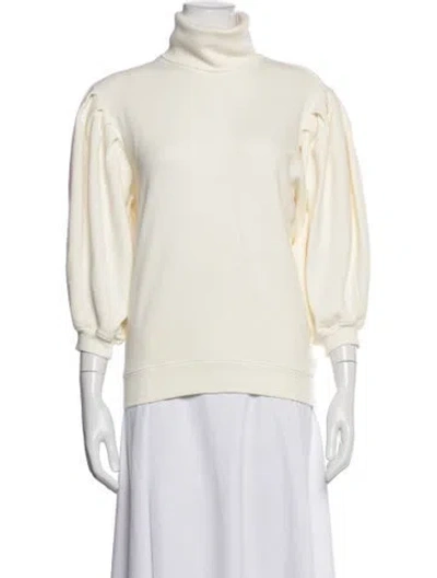 Pre-owned Citizen Of Humanity Turtleneck Long Sleeve Sweatshirt In White