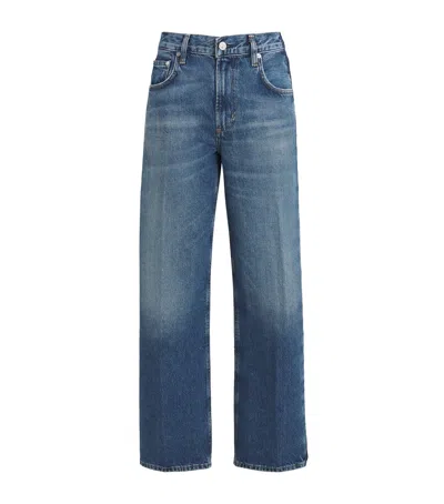 Citizen Of Humanity Tuxedo-detail Lindz Low-rise Straight Jeans In Blue